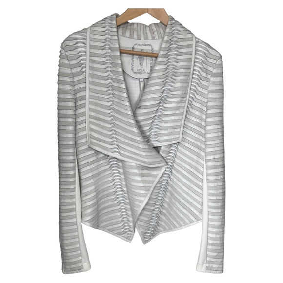 My Tribe Striped Leather Jacket - Picture 3 of 9